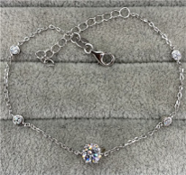 צמיד כסף סוליטר עיגול