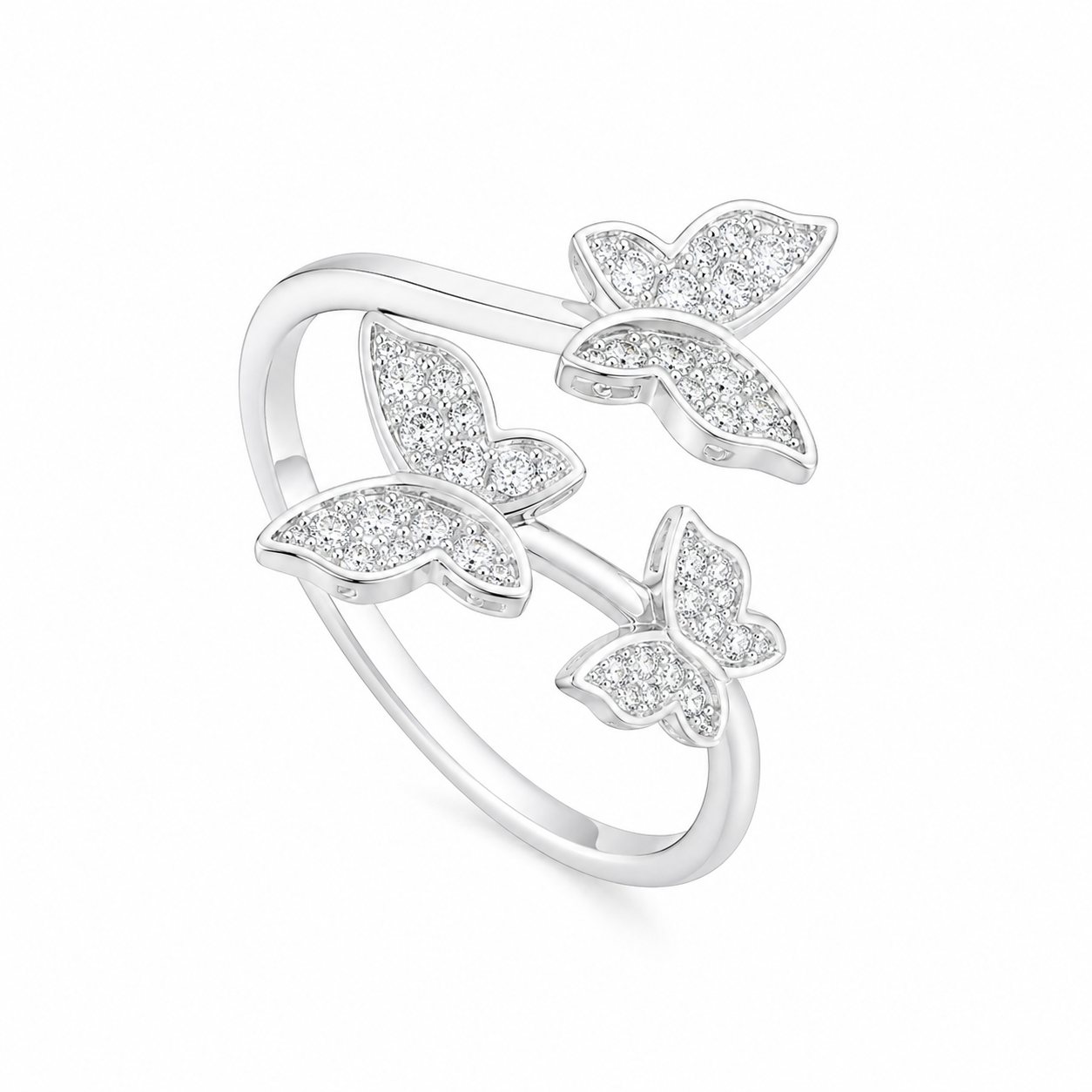 טבעת כסף פרפרים Butterfly Grace Ring