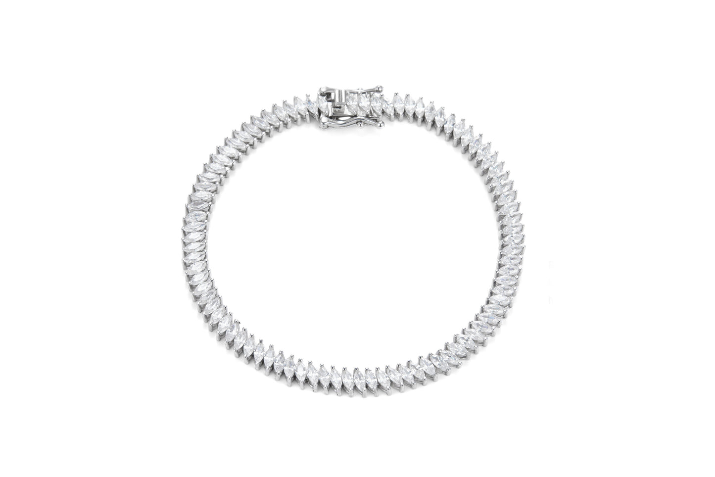 צמיד כסף טניס מרקיז