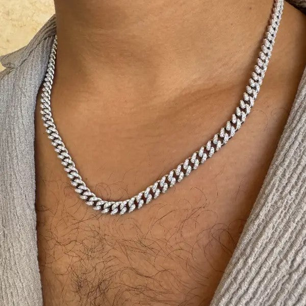 שרשרת כסף גולן משובצת 6 מ"מ