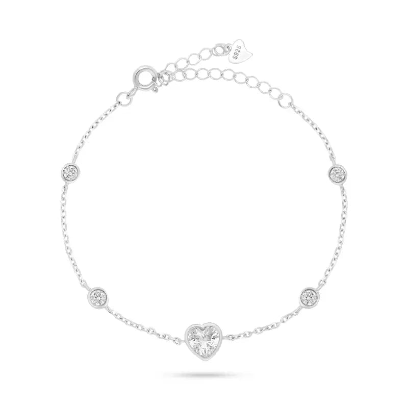 צמיד כסף לב