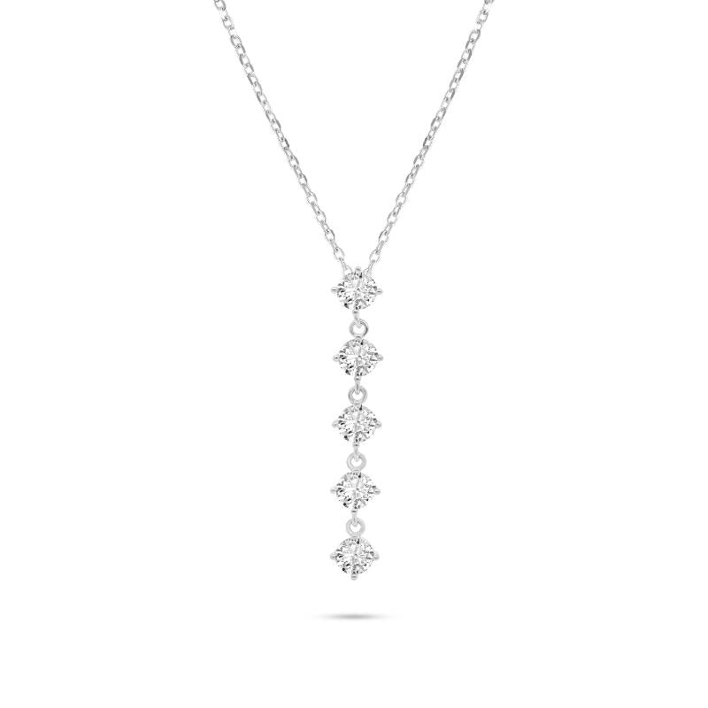 שרשרת כסף עניבה 5 אבנים