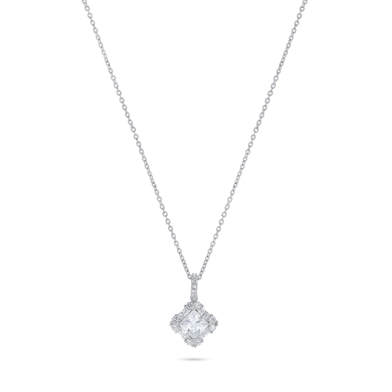 שרשרת כסף זרקון ריבוע