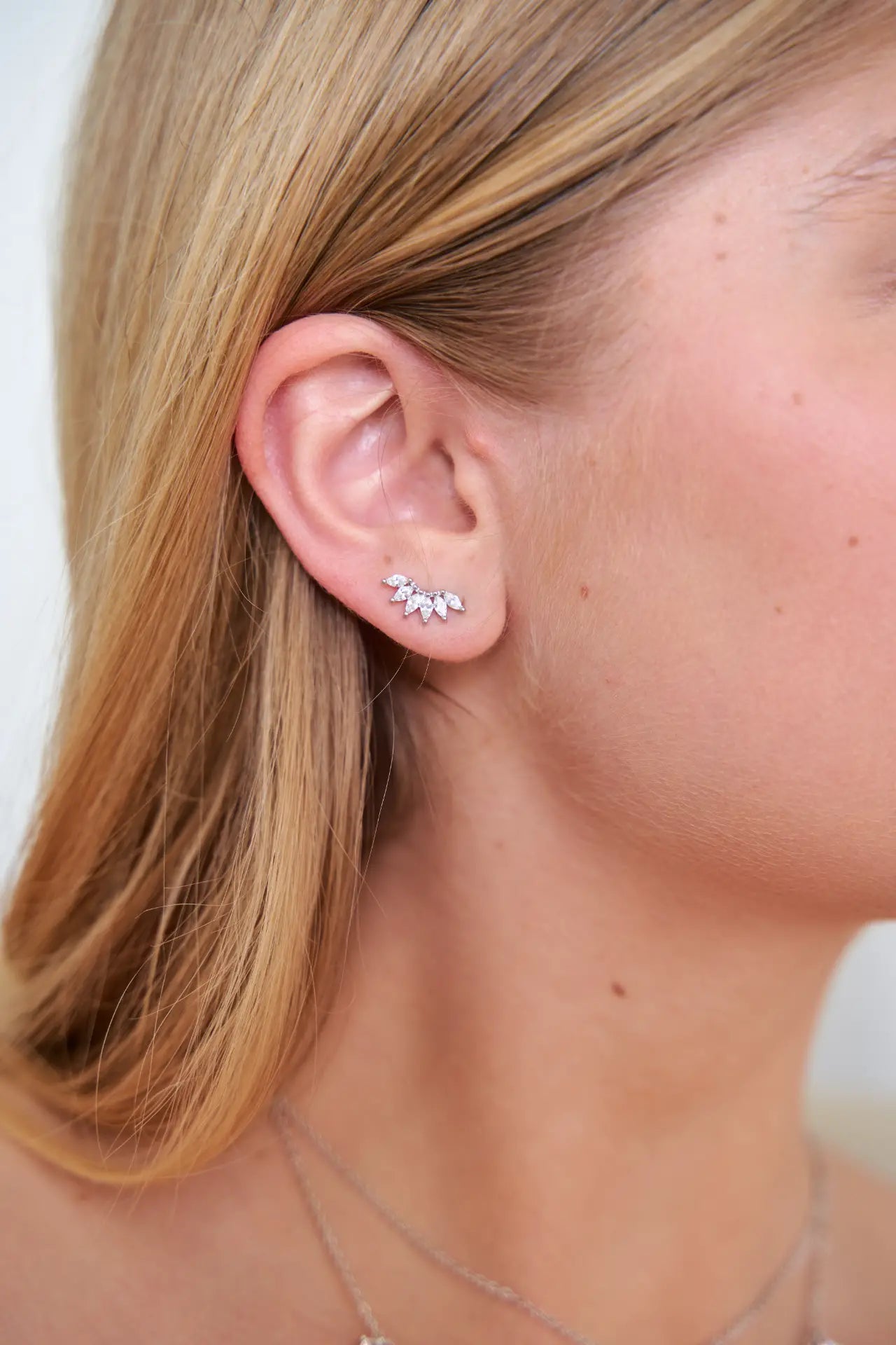 עגיל כסף צמוד לטוס מטפס