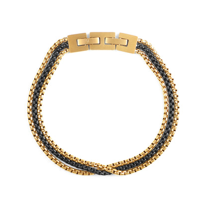 צמיד לגבר JETEM יוקרתי שלוש שורות סטיל