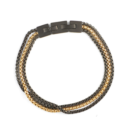 צמיד לגבר JETEM יוקרתי שלוש שורות סטיל