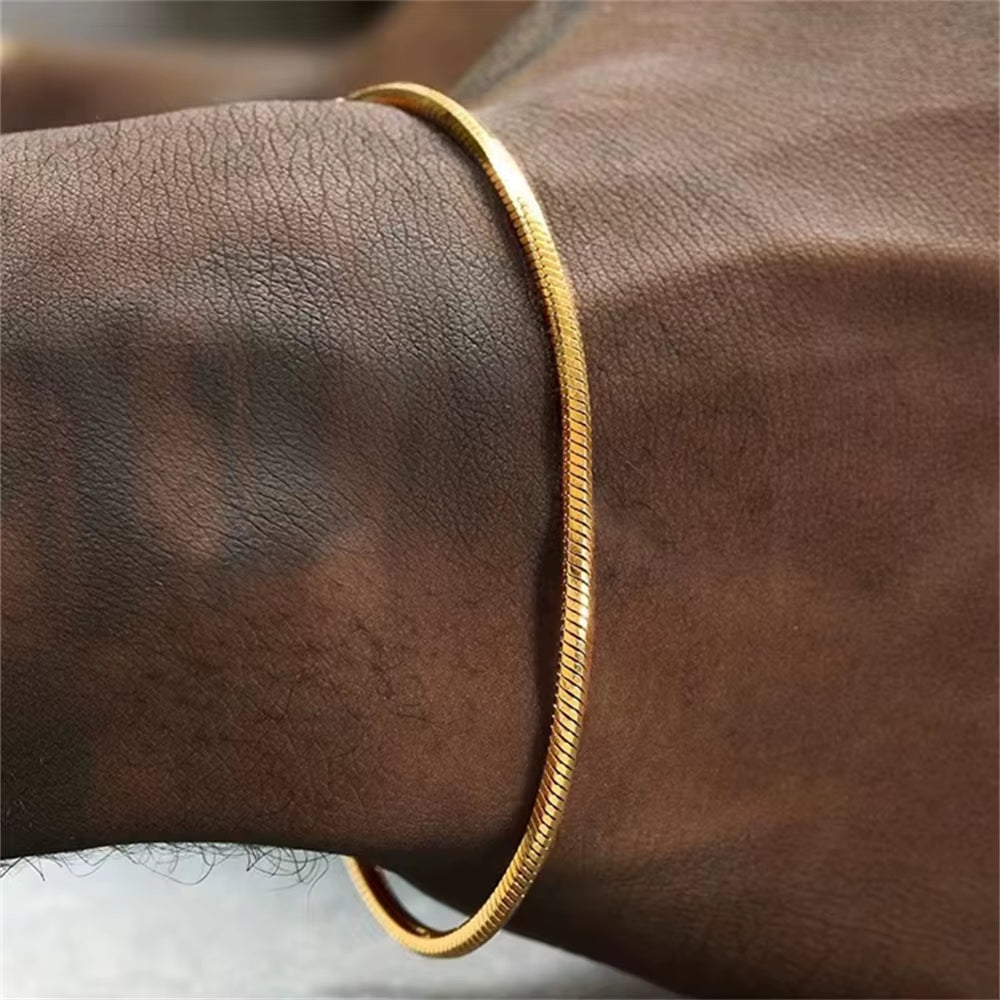 Hip Hop Stainless Steel Snake Bone Chain Bracelet Men Jewelry Trend Basic Chain Bracelet for Women Fashion Party Bracelet