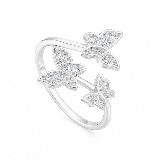 טבעת כסף פרפרים Butterfly Grace Ring