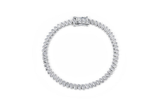 צמיד כסף טניס מרקיז מסגרת 5*3