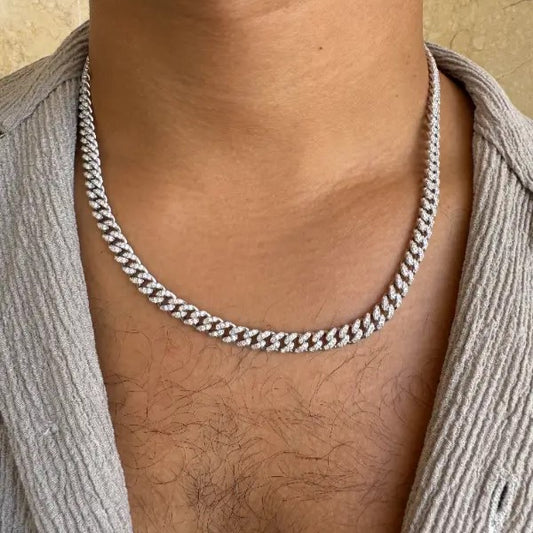 שרשרת כסף גולן משובצת 6 מ"מ