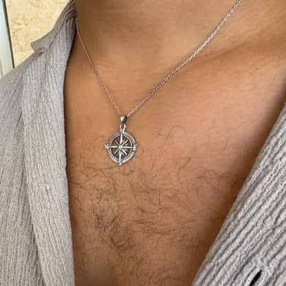 שרשרת כסף מצפן