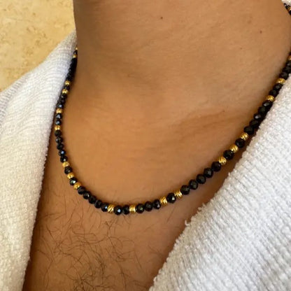 שרשרת לגבר חרוזים עין הנמר