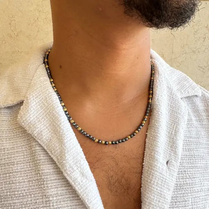 שרשרת לגבר חרוזים עין הנמר