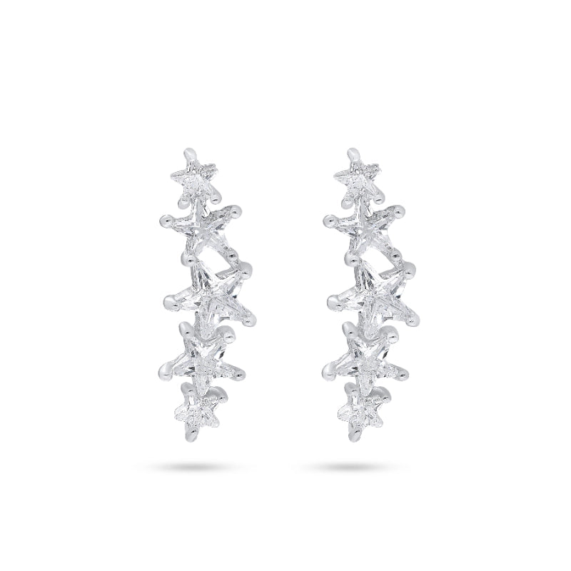 עגיל כסף צמוד 5 כוכבים