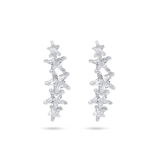 עגיל כסף צמוד 5 כוכבים