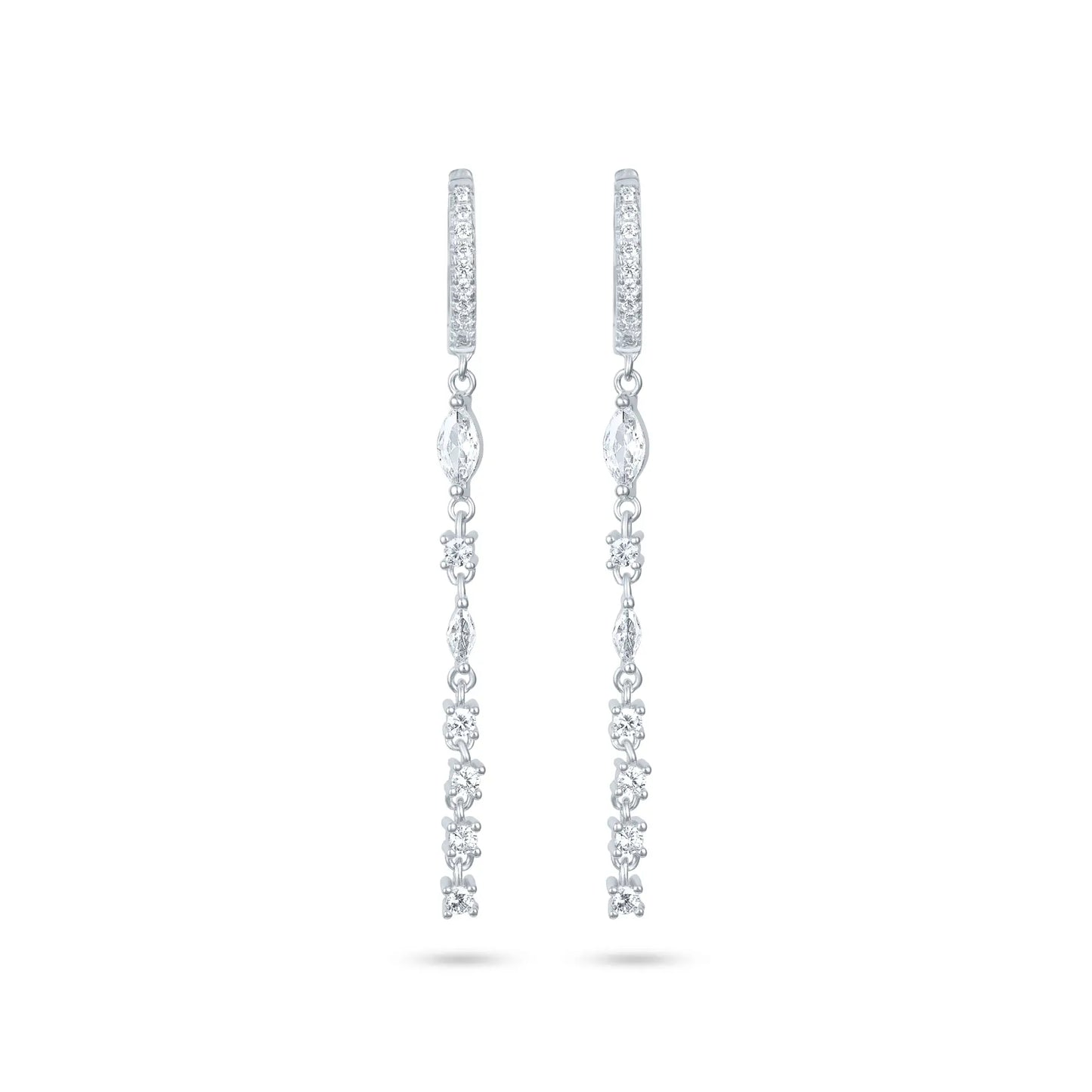 עגיל כסף חישוק טניס נופל