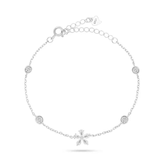 צמיד כסף פרח