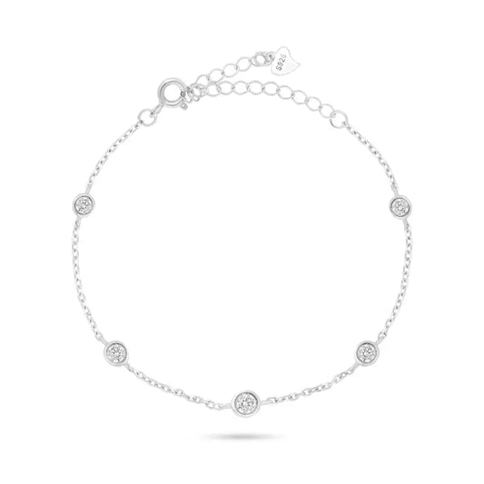 צמיד כסף זרקונים קטנים