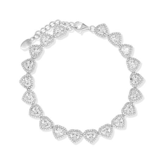 צמיד כסף לבבות