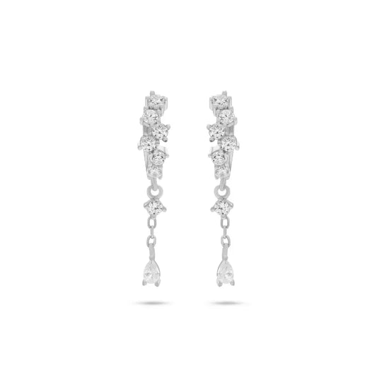 עגיל כסף חישוק שרשרת