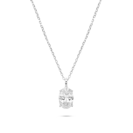 שרשרת כסף תליון אליפטי