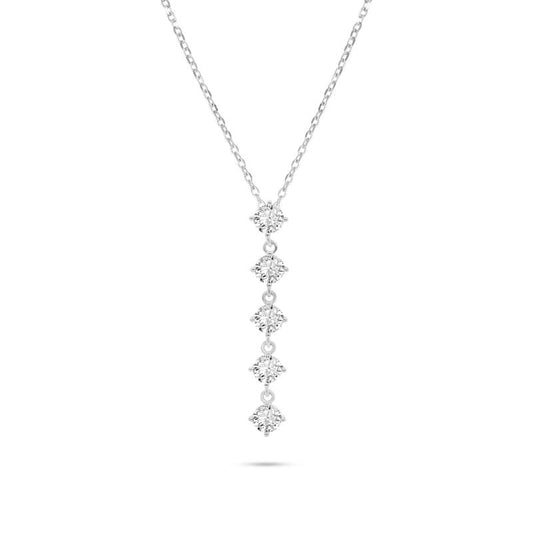 שרשרת כסף עניבה 5 אבנים