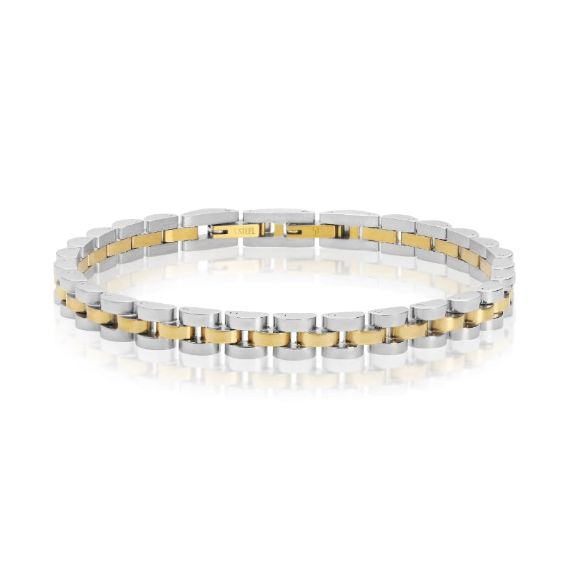 צמיד לגבר חוליות דק שילוב סטיל מט