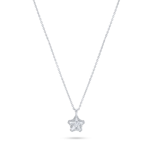 שרשרת כסף כוכב זרקון גדול