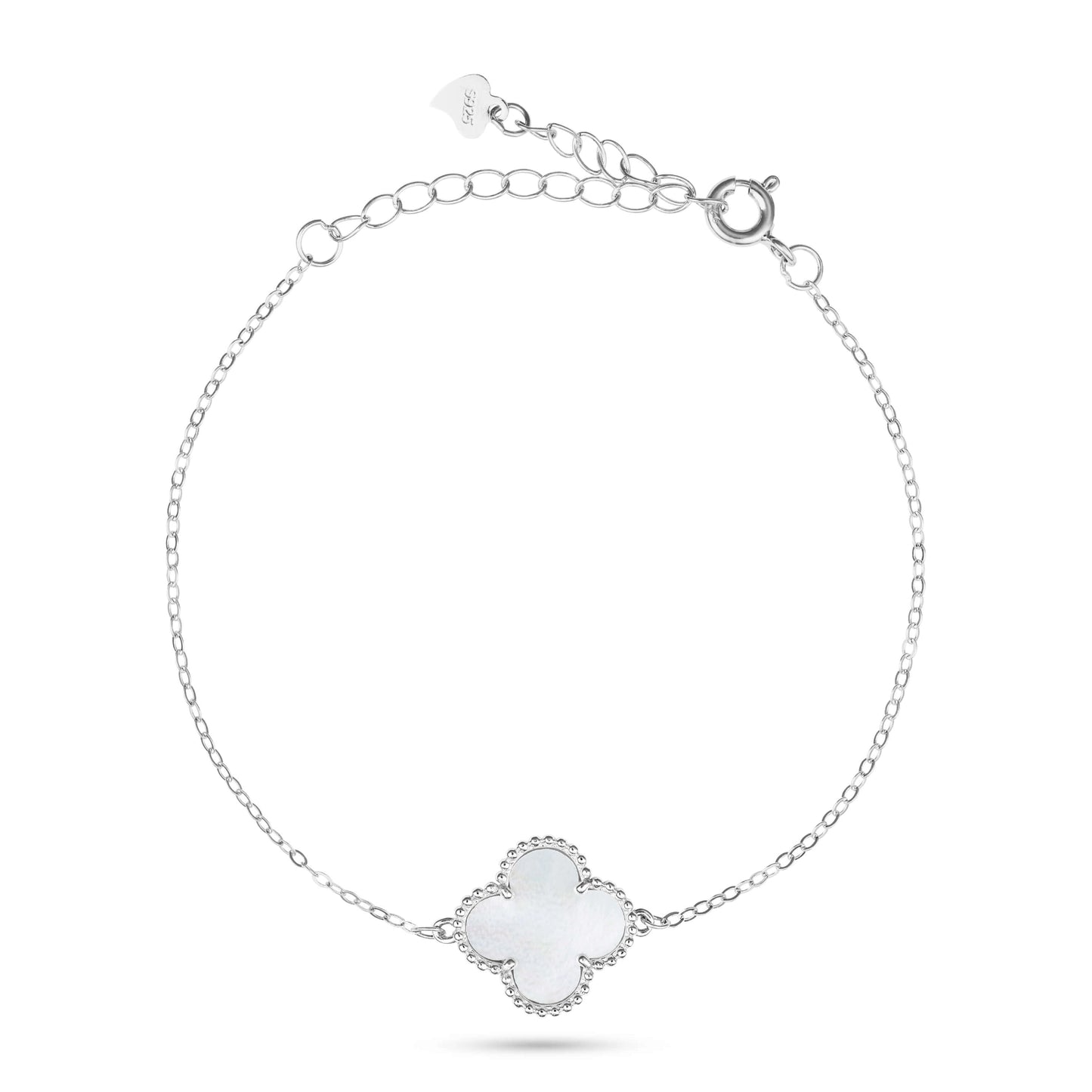 צמיד כסף  עם תליון פרח תלתן בעיצוב ייחודי