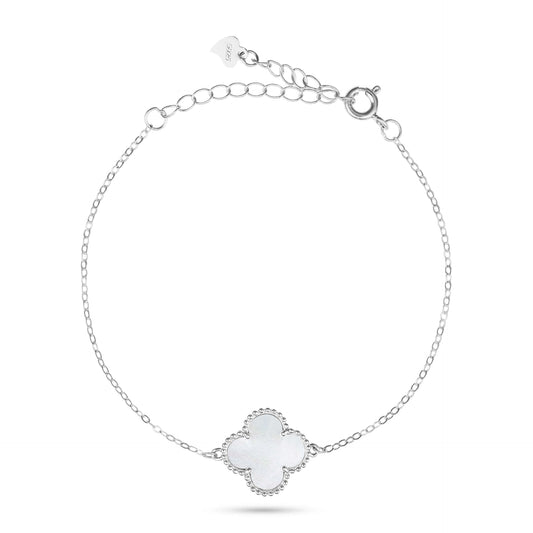 צמיד כסף  עם תליון פרח תלתן בעיצוב ייחודי