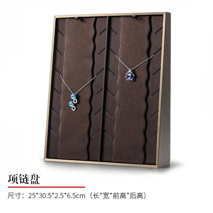Vertical Leather Velvet Jewelry Stand Necklace Earring Ring Pendant Display Holder Luxury Accessory Organizer Tray