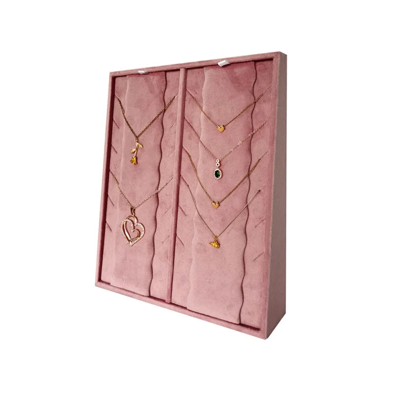 Vertical Leather Velvet Jewelry Stand Necklace Earring Ring Pendant Display Holder Luxury Accessory Organizer Tray