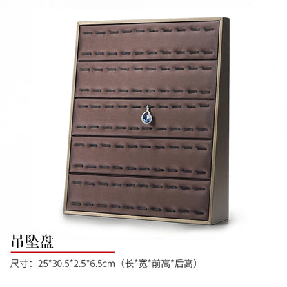 Vertical Leather Velvet Jewelry Stand Necklace Earring Ring Pendant Display Holder Luxury Accessory Organizer Tray