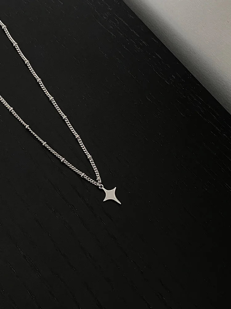 Simple Trendy Star Hollow Choker Necklace Pendant Neck Jewelry Accessories Women Men'S Fashion Party Chain Necklace