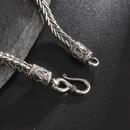 Retro Hemp Twine Rope Metal Bracelet for Men Stainless Steel Punk Gothic Woven Bracelet Biker Accessories Unisex Jewelry Gift