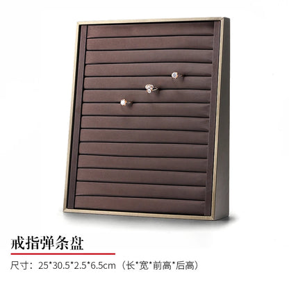 Vertical Leather Velvet Jewelry Stand Necklace Earring Ring Pendant Display Holder Luxury Accessory Organizer Tray