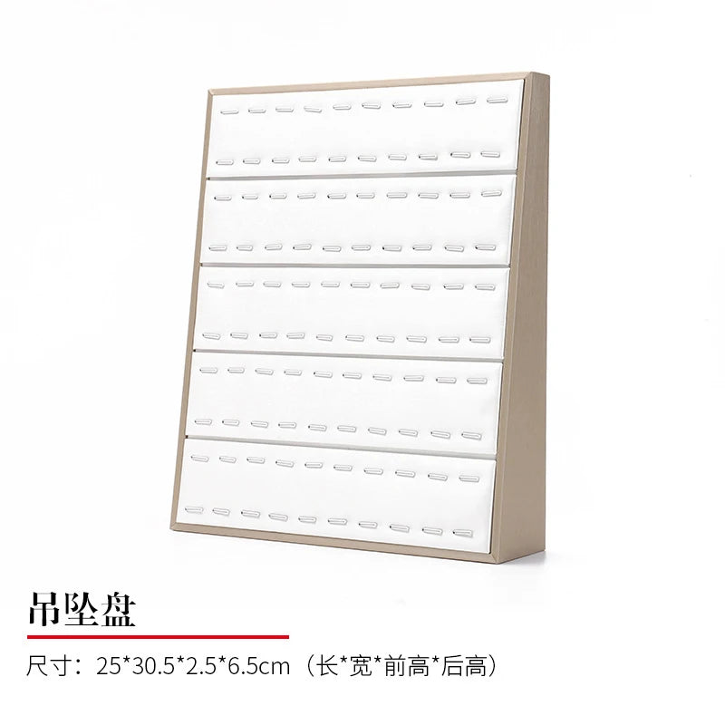 Vertical Leather Velvet Jewelry Stand Necklace Earring Ring Pendant Display Holder Luxury Accessory Organizer Tray