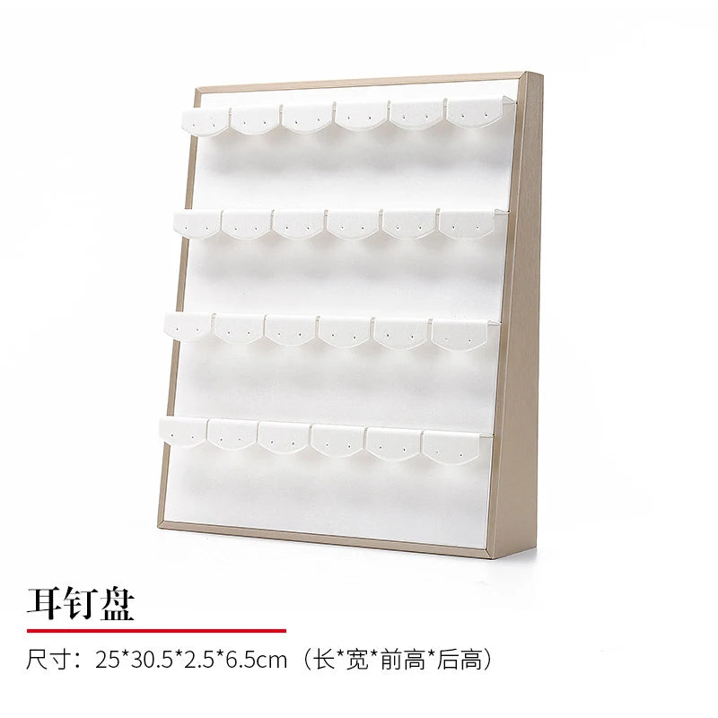 Vertical Leather Velvet Jewelry Stand Necklace Earring Ring Pendant Display Holder Luxury Accessory Organizer Tray