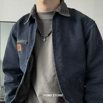 שרשרת כוכב אובסידיאן קלביקולה עם חרוזים 