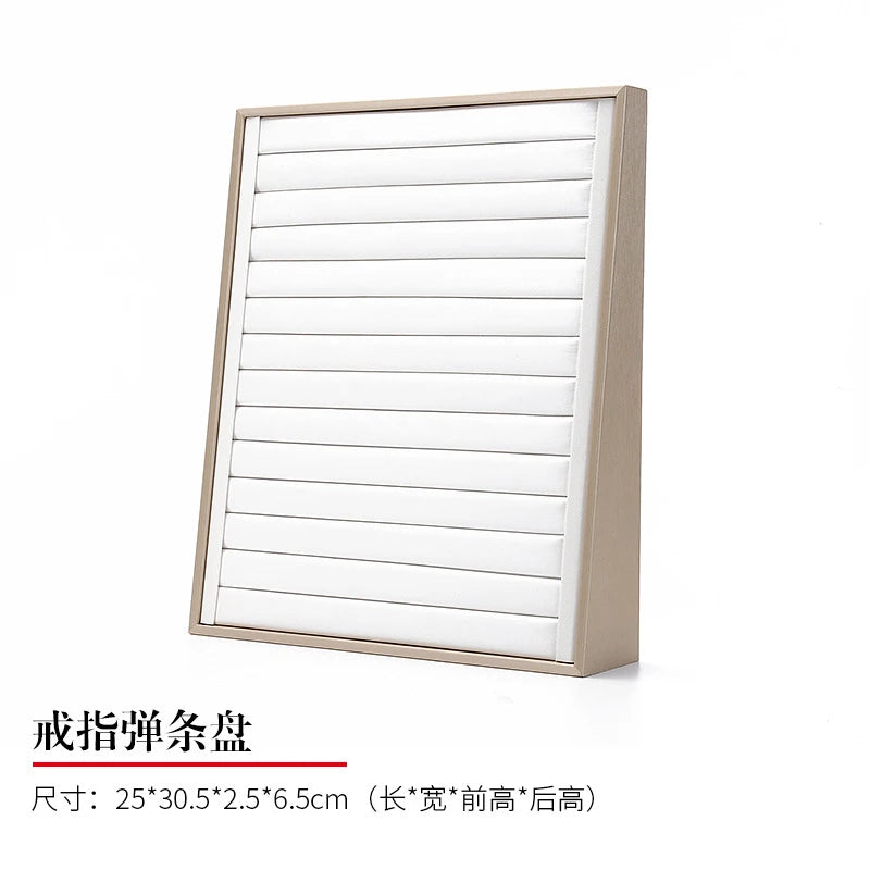 Vertical Leather Velvet Jewelry Stand Necklace Earring Ring Pendant Display Holder Luxury Accessory Organizer Tray