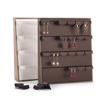 Vertical Leather Velvet Jewelry Stand Necklace Earring Ring Pendant Display Holder Luxury Accessory Organizer Tray