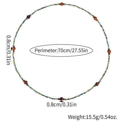 שרשרת אבני בוהו לגבר – שילוב אתני עם חרוזי עץ ואבנים טבעיות