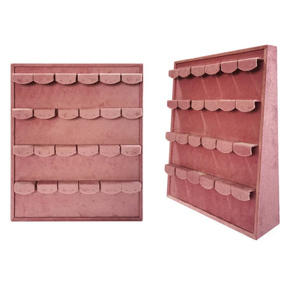Vertical Leather Velvet Jewelry Stand Necklace Earring Ring Pendant Display Holder Luxury Accessory Organizer Tray