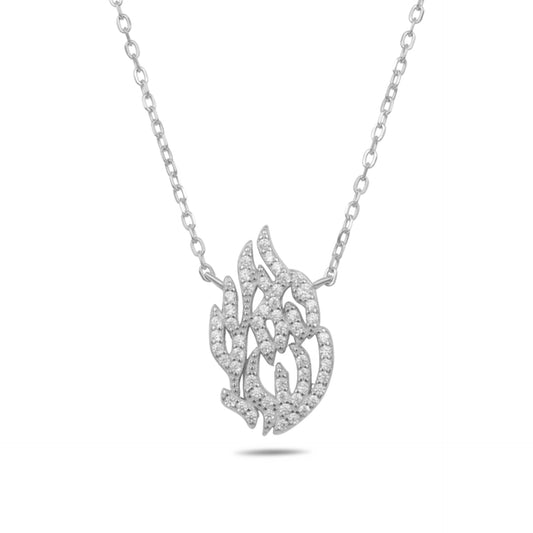 שרשרת כסף 925 "האש שלי" עם שיבוץ אבני זירקון נוצצות