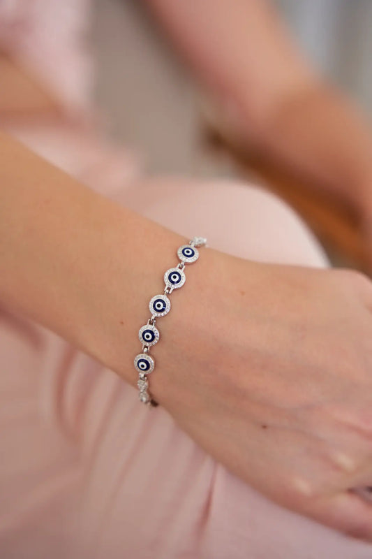 צמיד כסף לאישה מעוצב עיניים