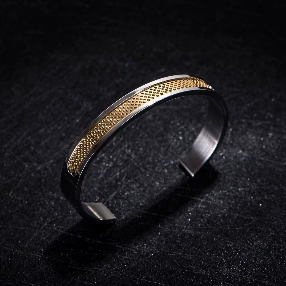 Luxury Stainless Steel Bracelet Men'S Cuff Bangles for Men Gold Color Bangle Love Charms Jewelry 2021 Stainless Steel Bangle