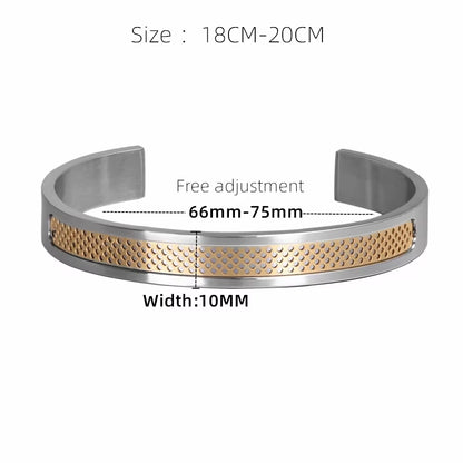 Luxury Stainless Steel Bracelet Men'S Cuff Bangles for Men Gold Color Bangle Love Charms Jewelry 2021 Stainless Steel Bangle